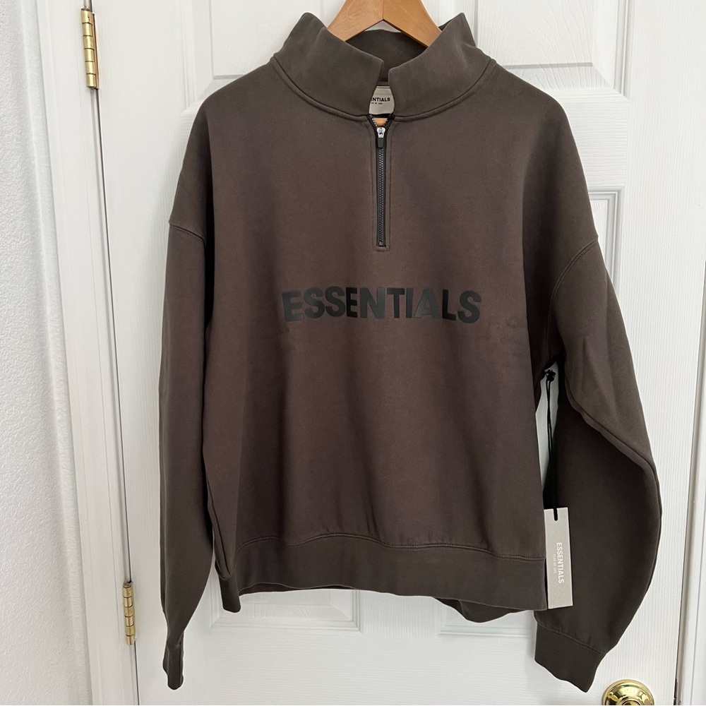 Fear of God ESSENTIALS Half Zip Sweater - Small